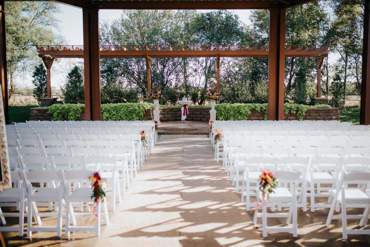 Ceremony space nestled in trees